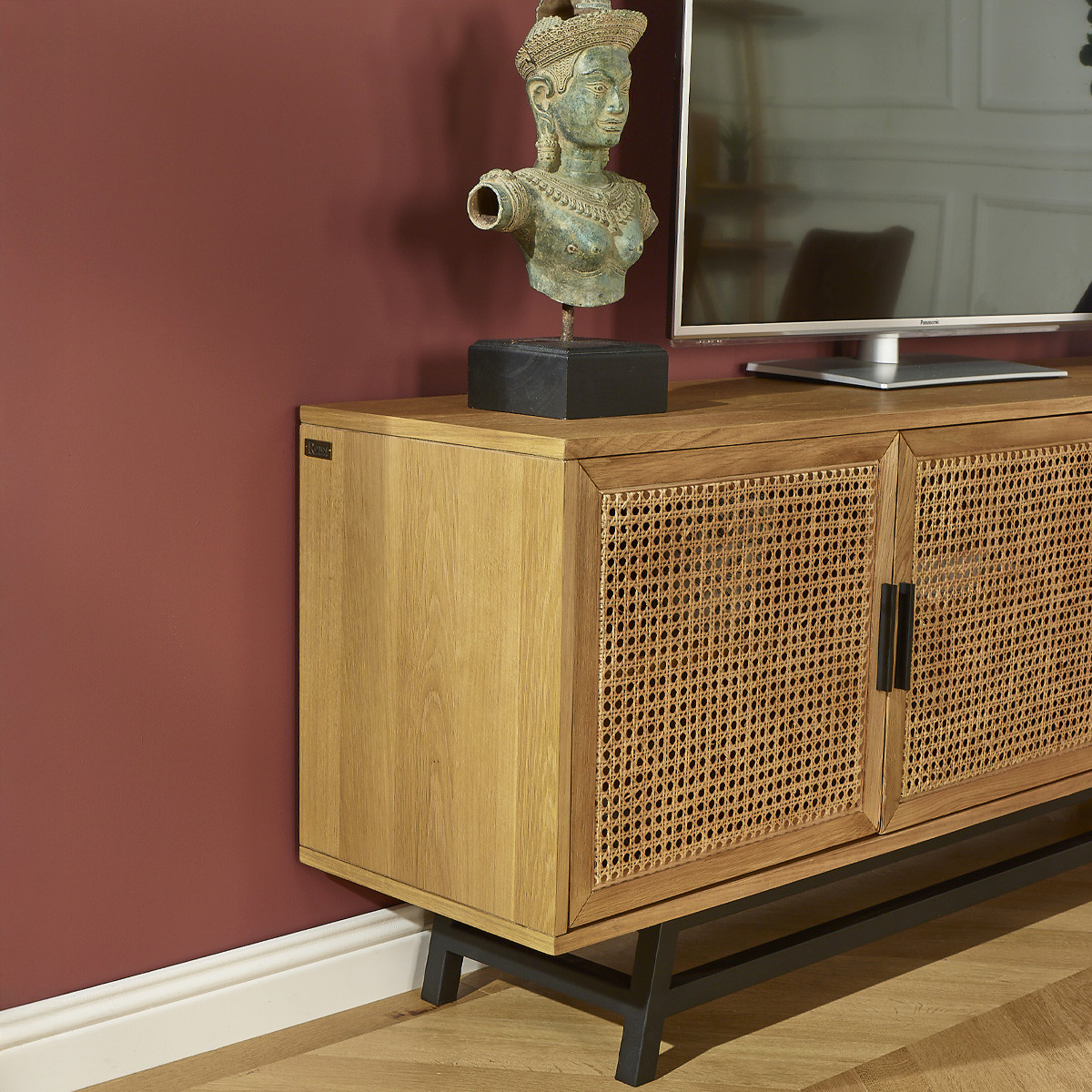Buffet style scandinave en chêne 2 portes et 2 tiroirs LALALA beige, ROBIN DES BOIS