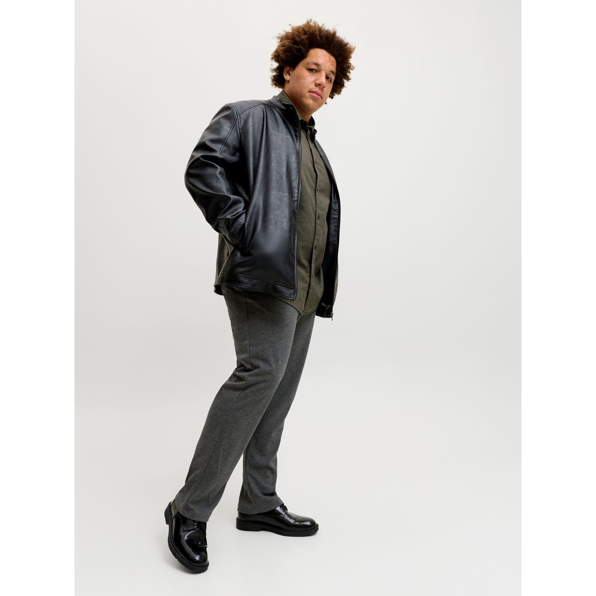 Pantalon Chino dark grey melange, JACK & JONES