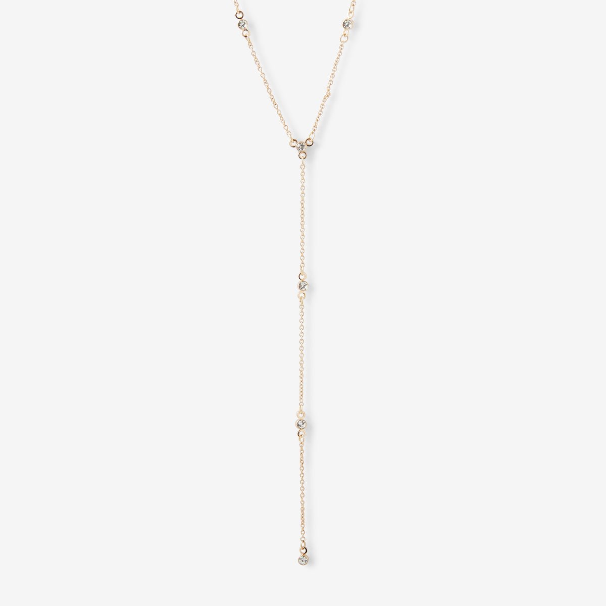 Collier Y chaine strassée doré, BALABOOSTE