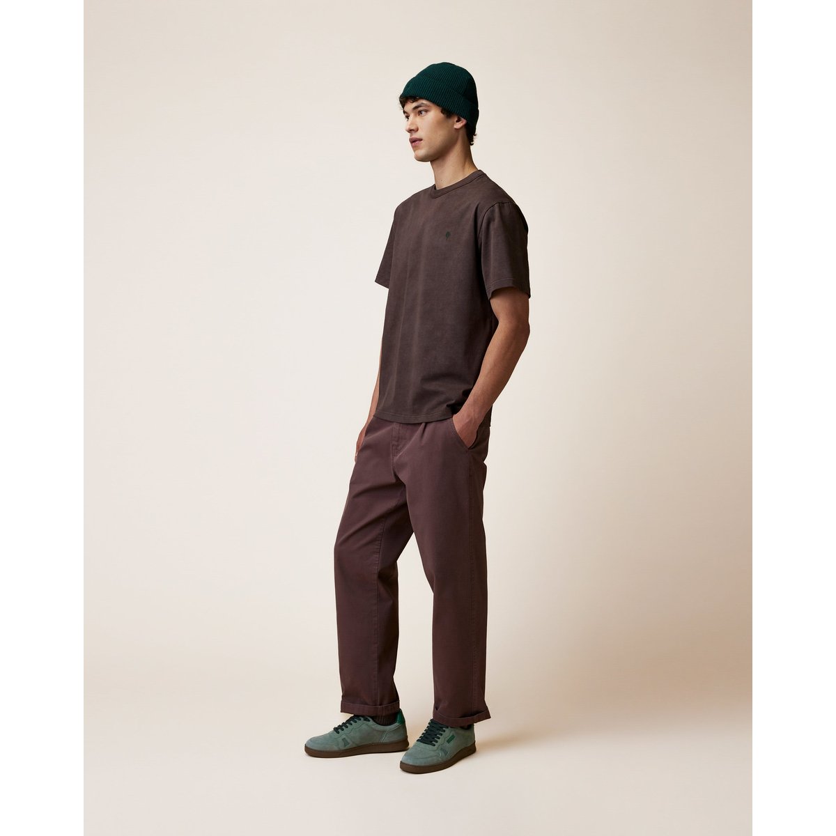 T-shirt en maille marron et taupe, FAGUO