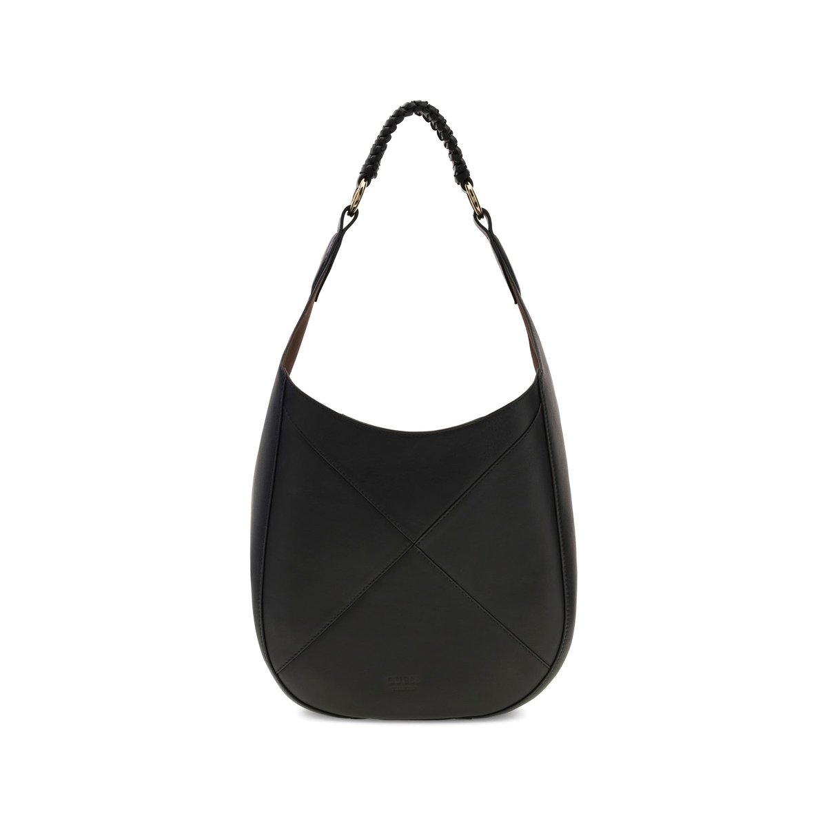Sac Hobo Pauline En Cuir Véritable noir, GUESS