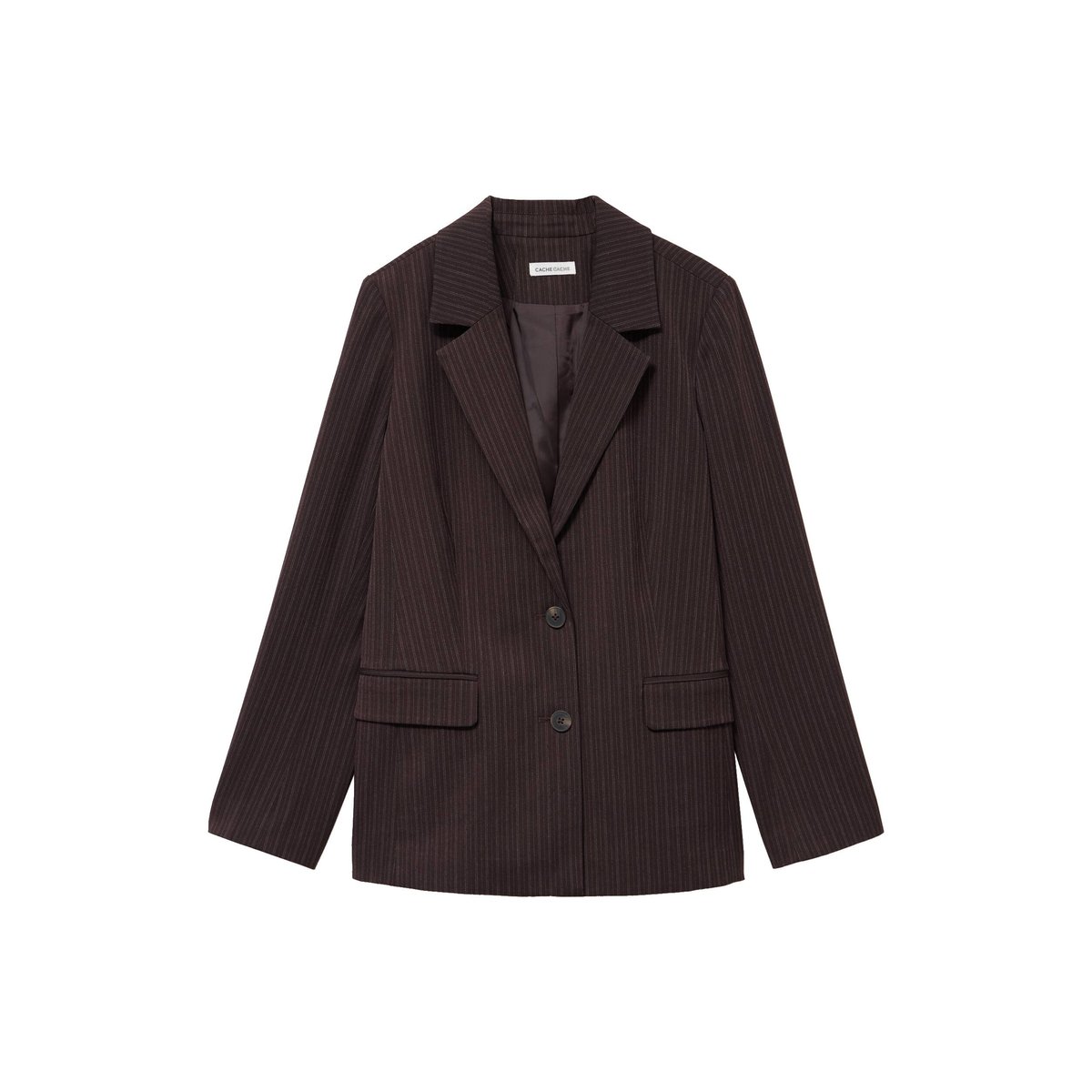 Blazer col classique manches longues marron, CACHE CACHE