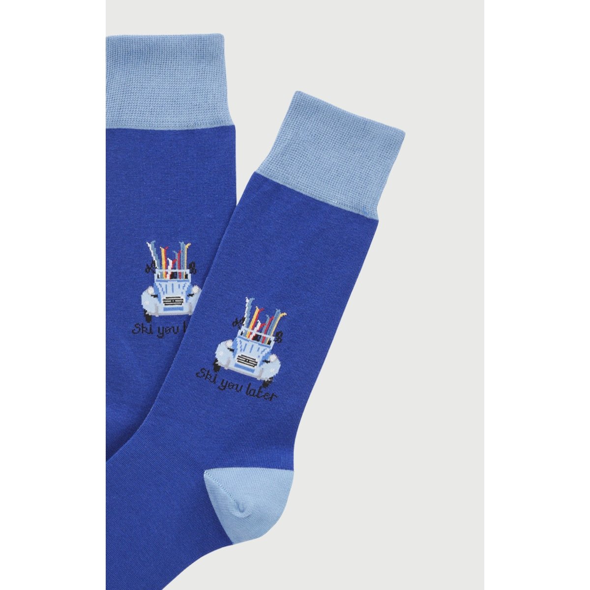 Chaussettes en coton imprimé Ski You Later Bleu bleu, ARTHUR