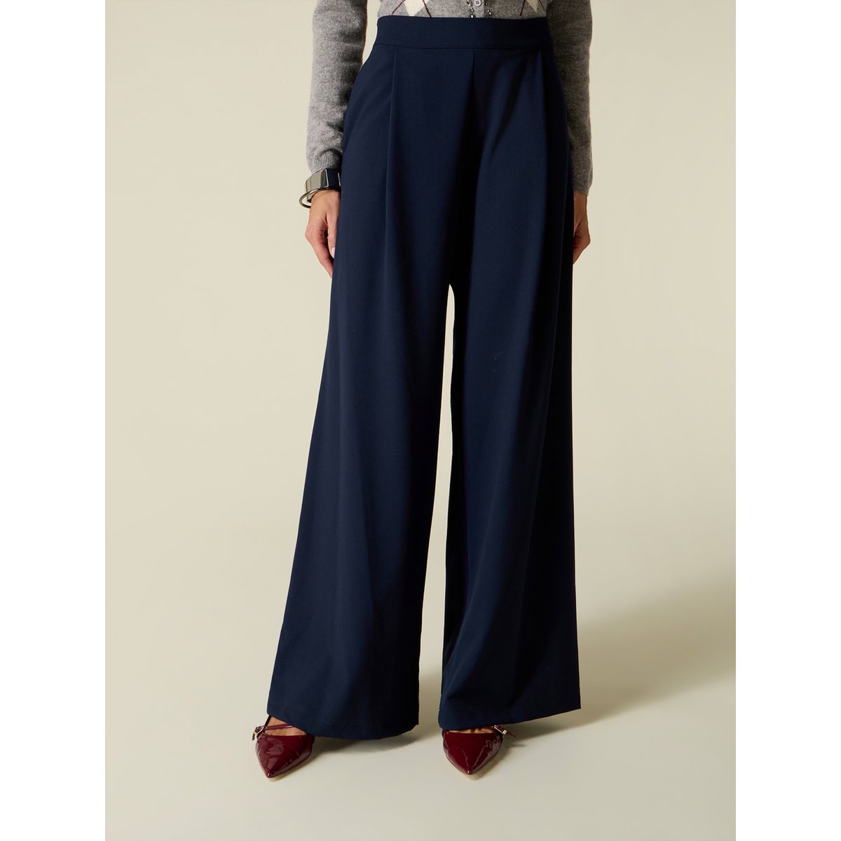 Pantalon palazzo bleu, OLTRE