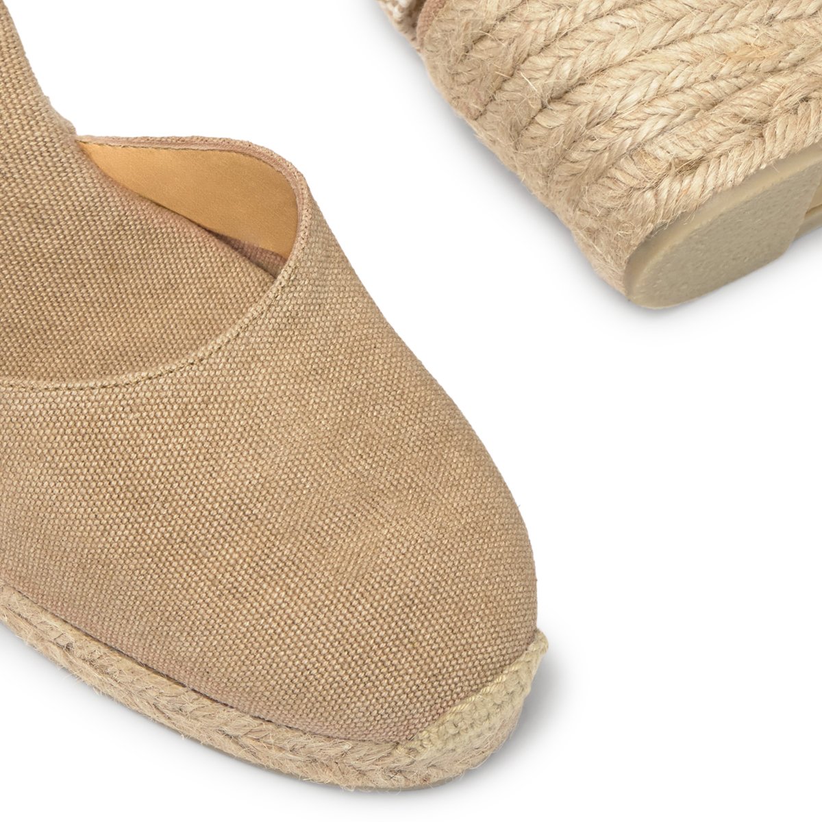 Espadrilles compensées à lacets avec plateforme tressée CARINA PLATFORM sable, CASTANER