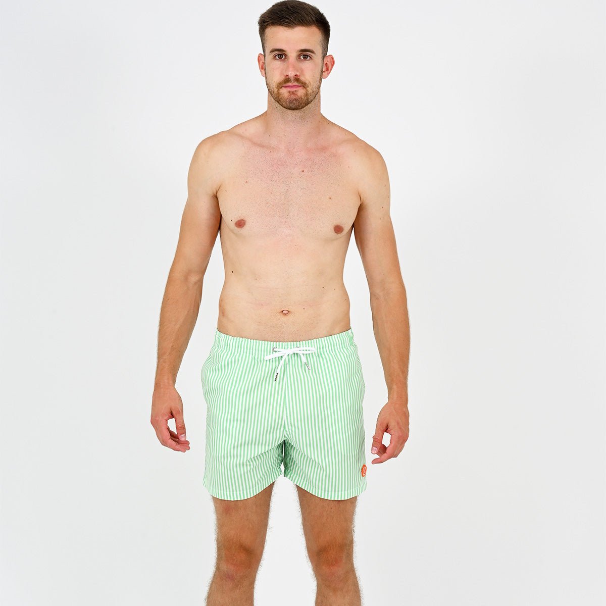 Short de bain L'Exotique rayé vert, VENDREDI