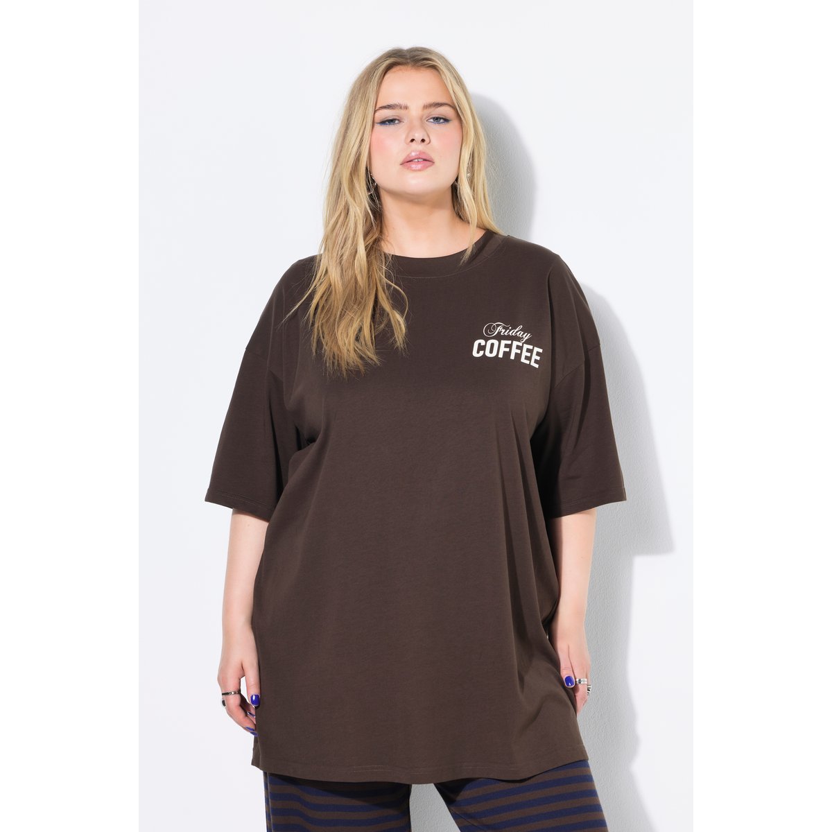T-shirt oversize, imprimé Coffee dans le dos marron pin, STUDIO UNTOLD