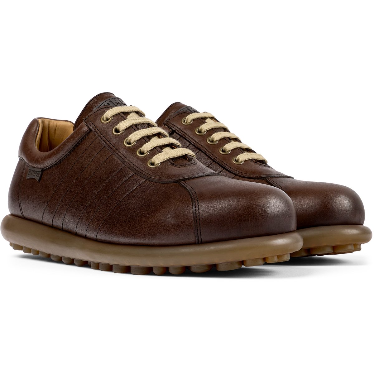 Baskets cuir Pelotas marron foncé, CAMPER