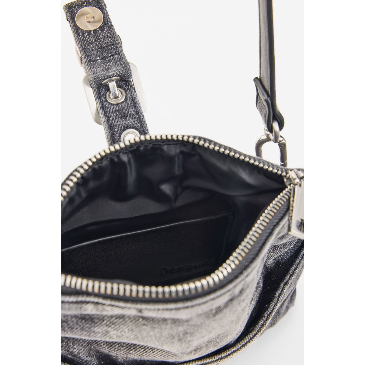 Porte-monnaie en denim micro noir, DESIGUAL