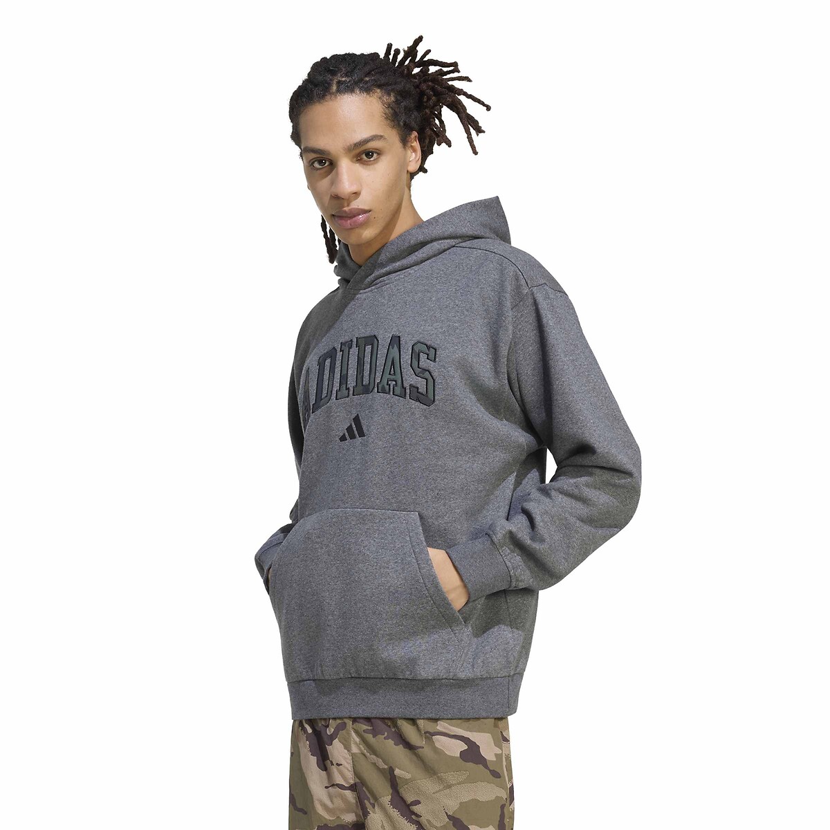 Sweat à capuche, CAMO gris foncé chiné, ADIDAS SPORTSWEAR