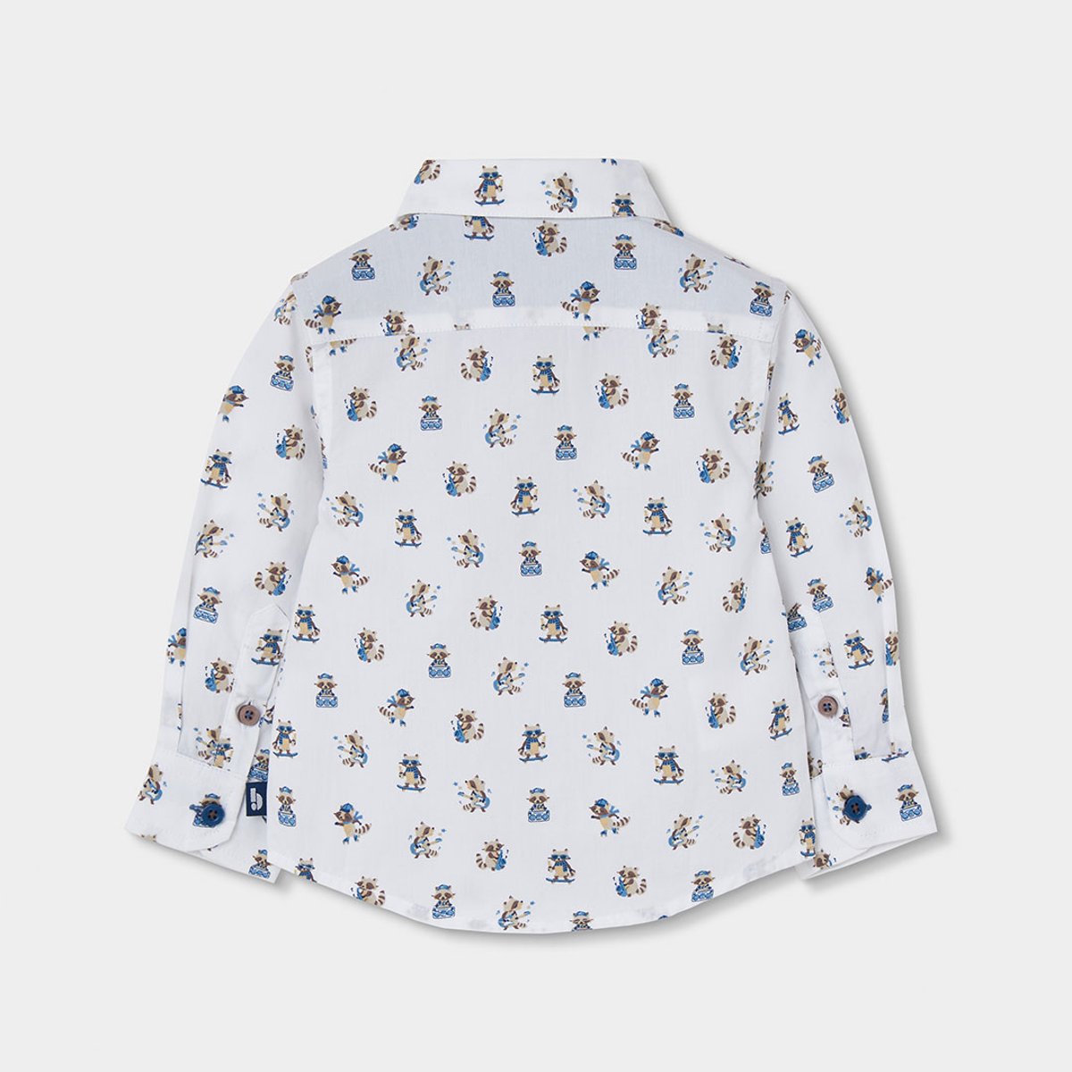 Chemise garçon popeline imprimé ratons laveurs multicolore, BOBOLI