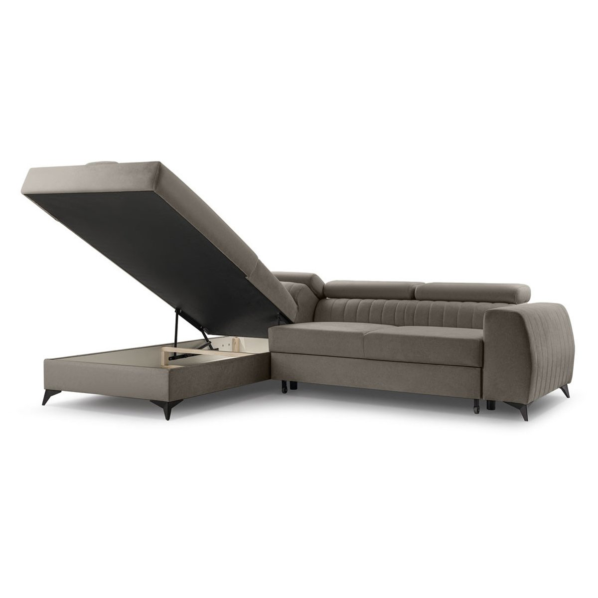 Canapé d'Angle Convertible 5 places - ANETA taupe, BEST MOBILIER