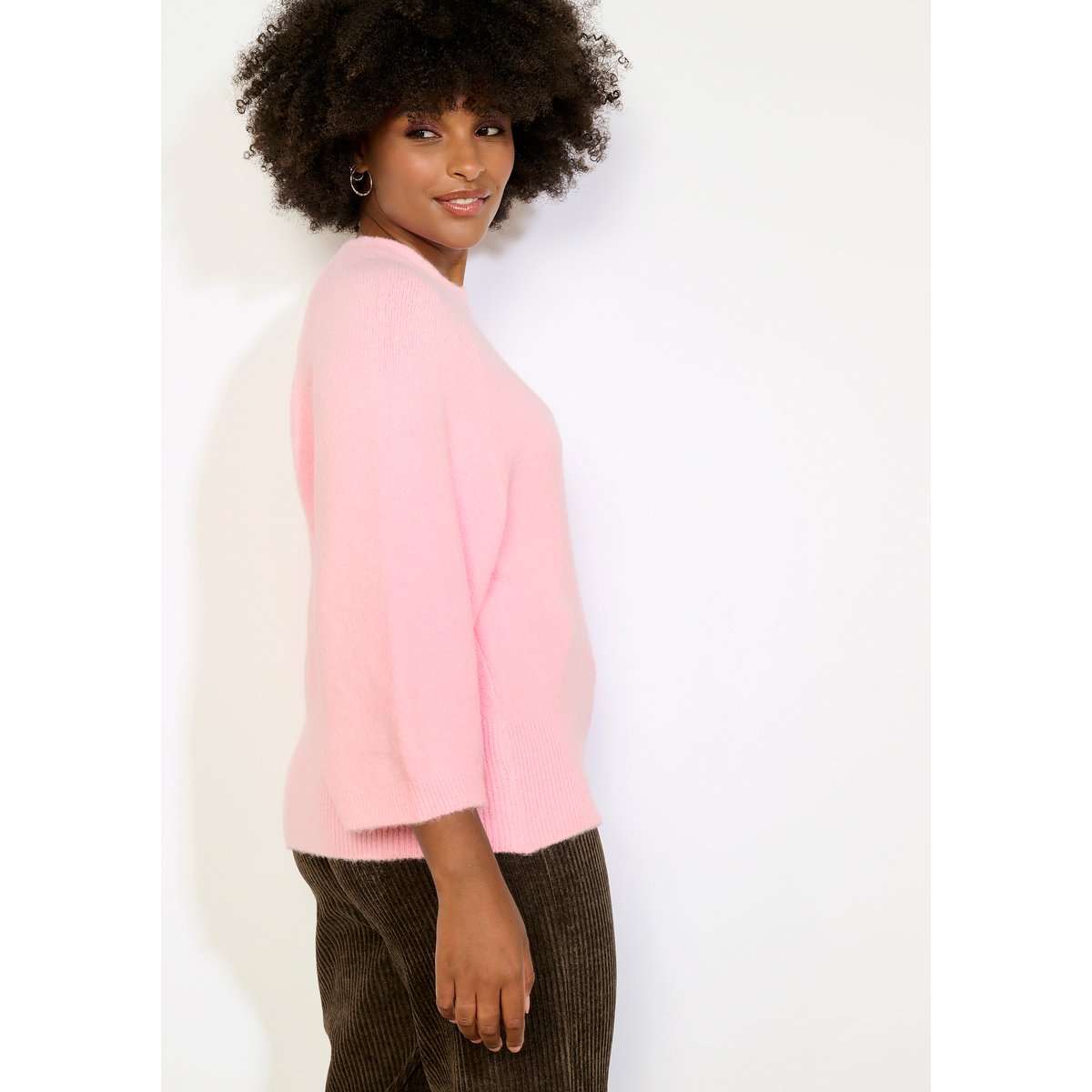 Pull ample en maille douce rose bubblegum, LOLALIZA