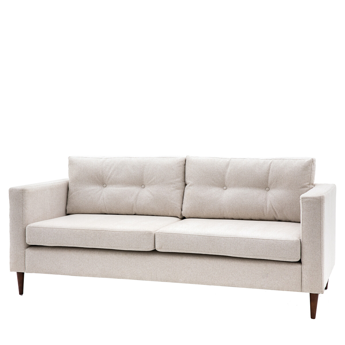 Marchfield Buttoned Soft Brushed 3 Seater Sofa with Dark Wood Legs grey, SO'HOME
