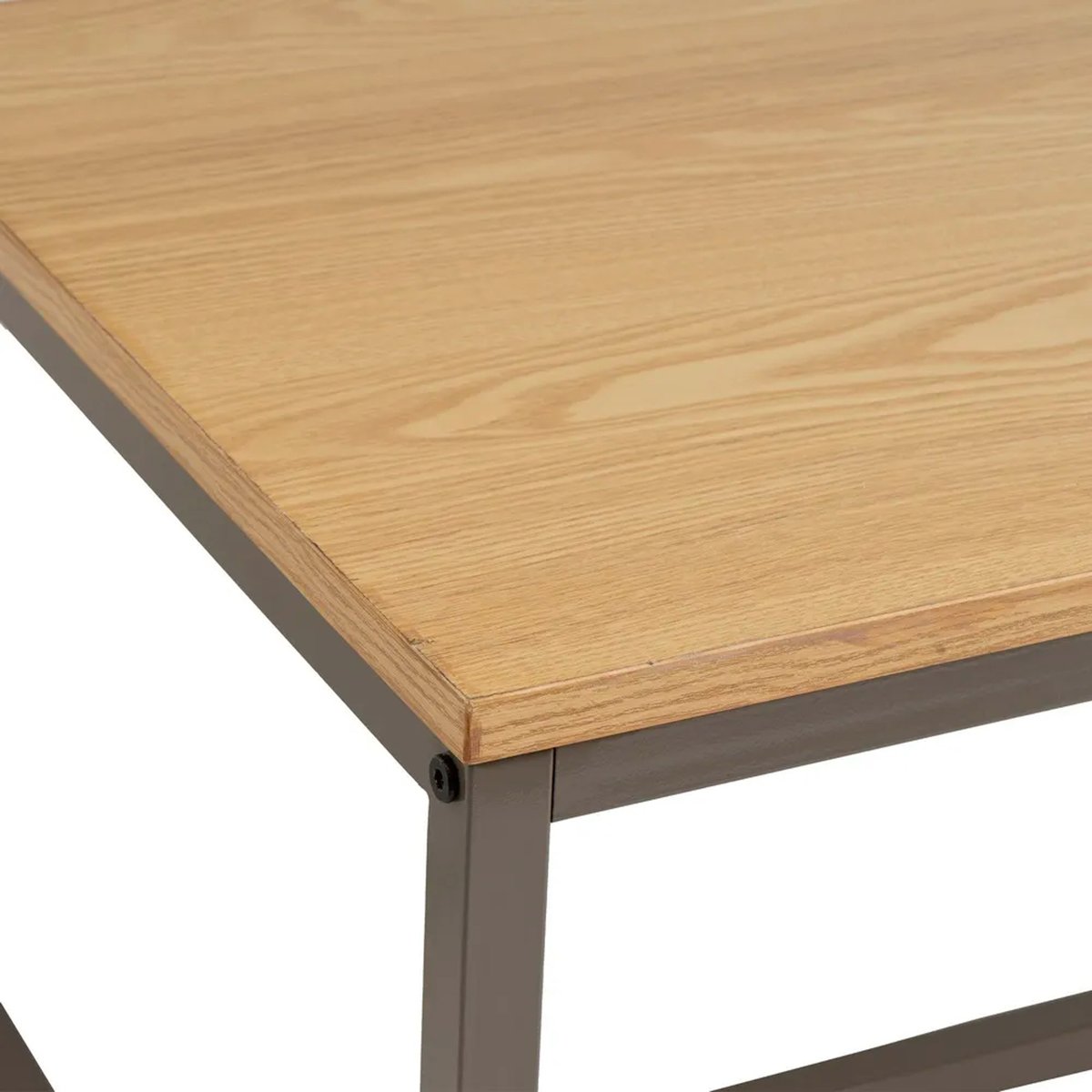Table basse rectangulaire couleur bois naturel et métal gris 100x50x36cm bois, WADIGA