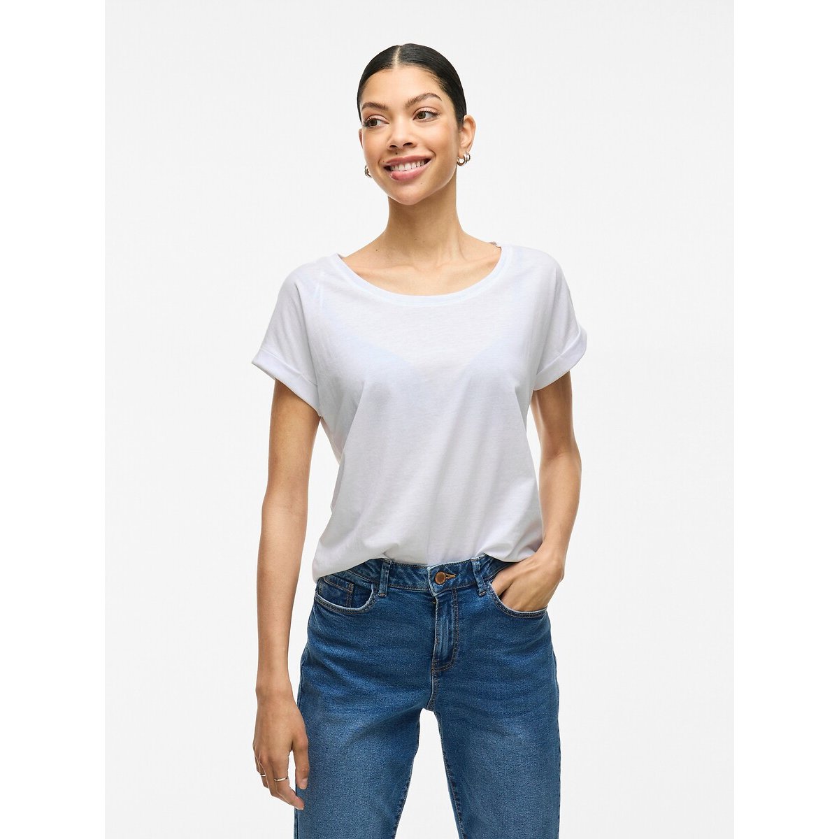 T-shirt in jersey bianco, VILA