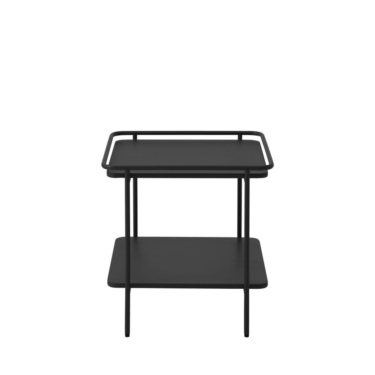 Table d'appoint carrée 2 plateaux en métal - SARANDA noir, DRAWER