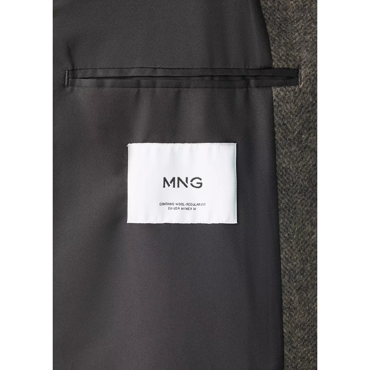 Manteau en mélange de laine à col cheminée marron moyen, MANGO MAN
