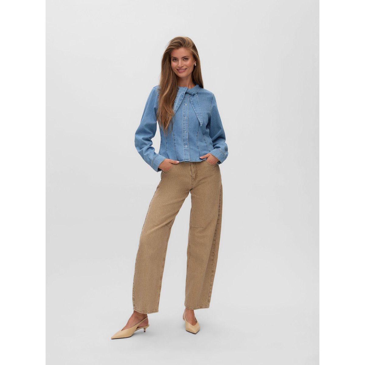 Chemise En Denim light blue denim, VERO MODA