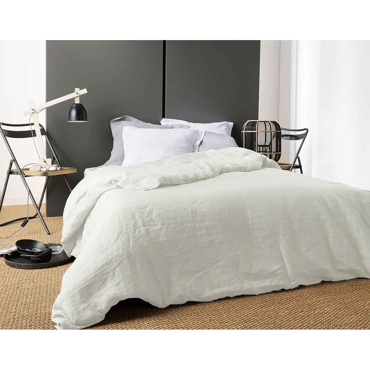 Housse de Couette Unie en Lin ivoire, LINDER