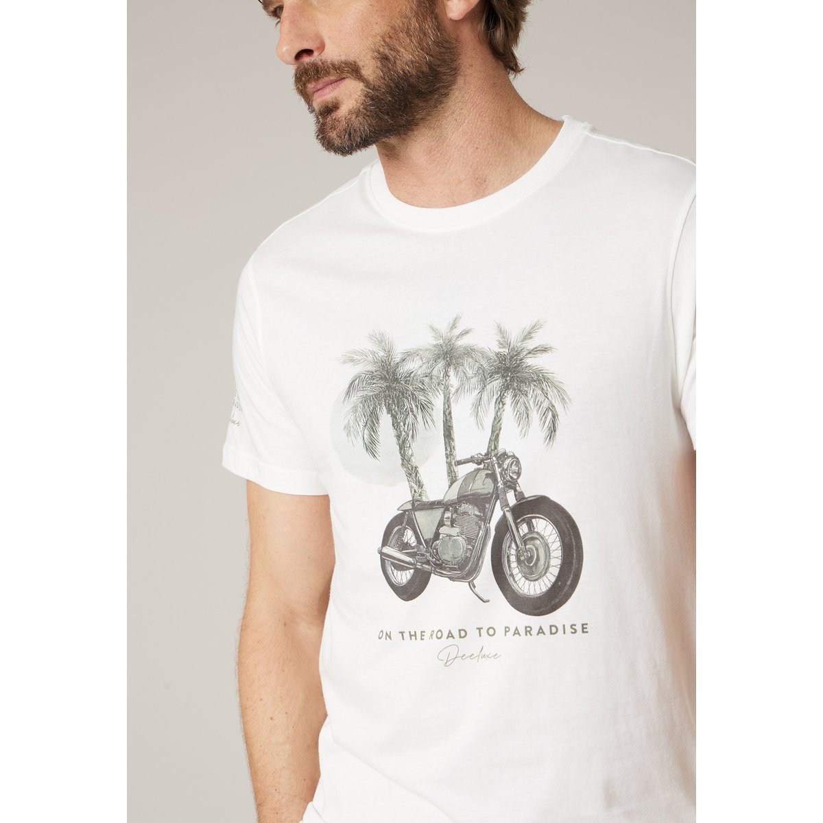 T-shirt homme coton SUNDERLAND natural, DEELUXE