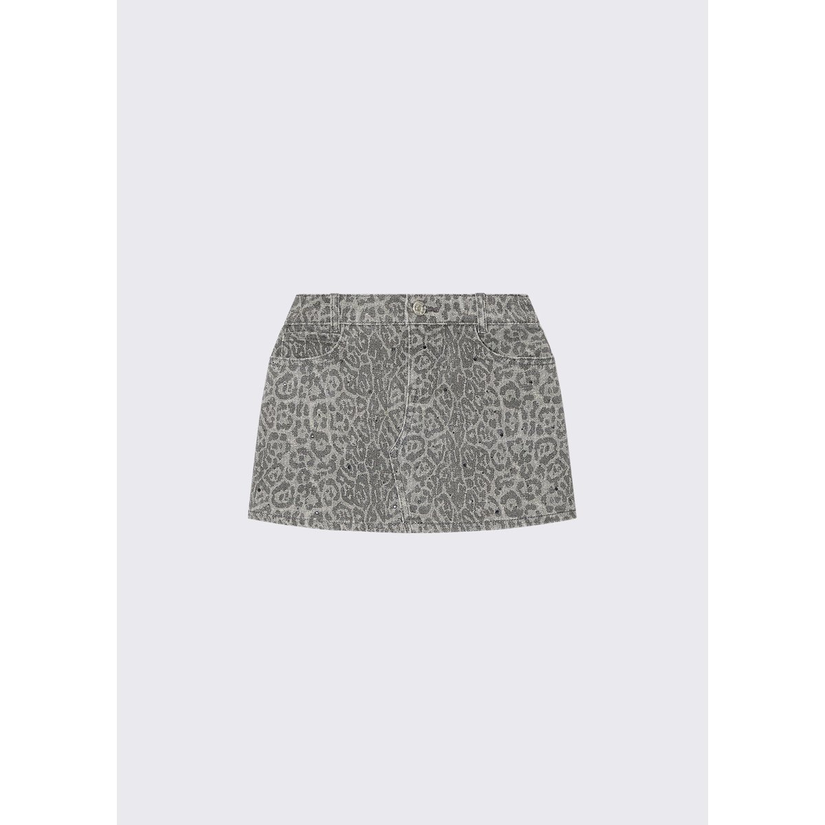 Minijupe imprimé animal avec strass gris animalier, LIU JO