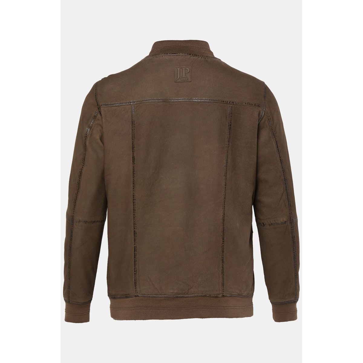 Blouson en cuir suédé d'agneau marron, JP1880