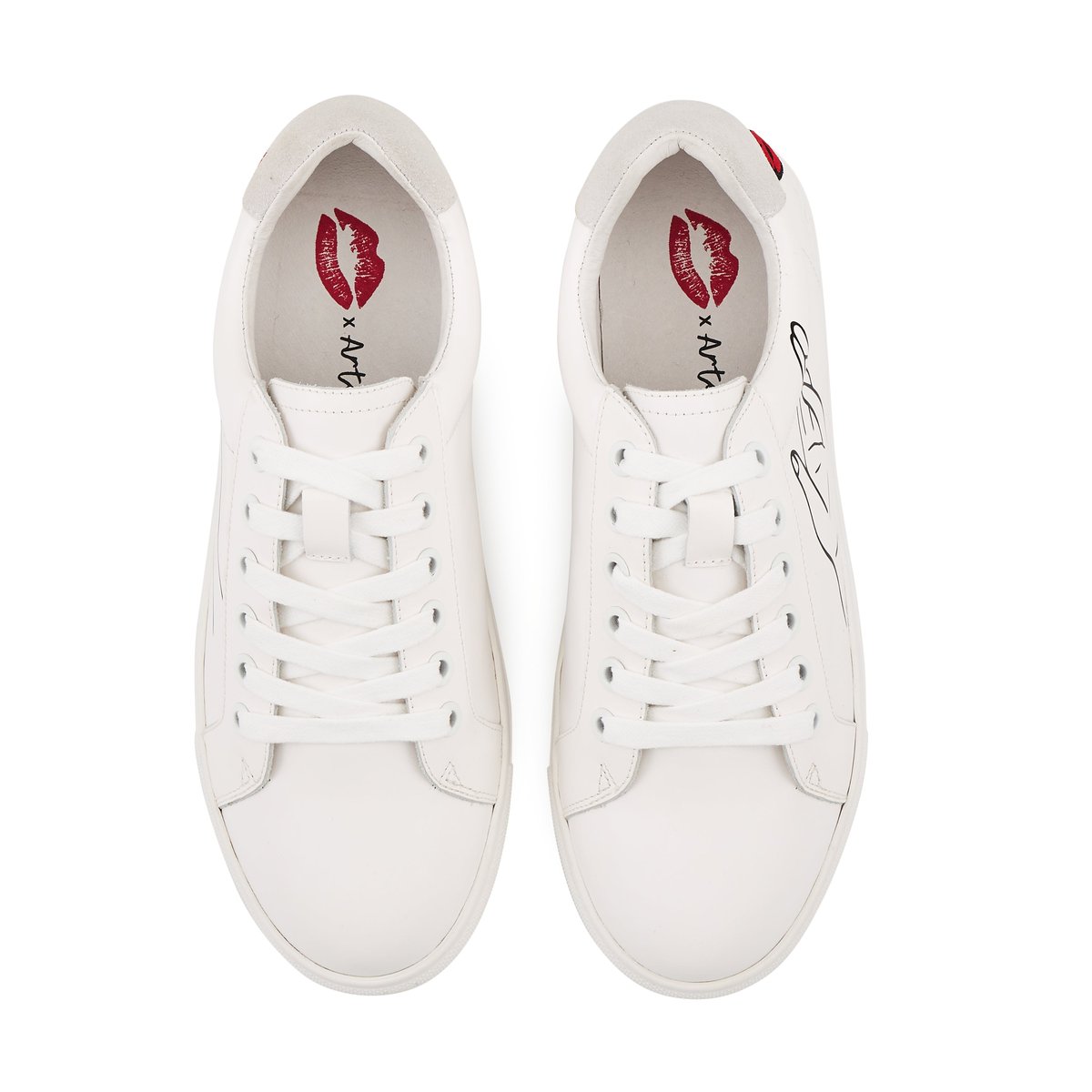 Baskets En Cuir Simone Artdesmaux Love Catcher blanc, BONS BAISERS