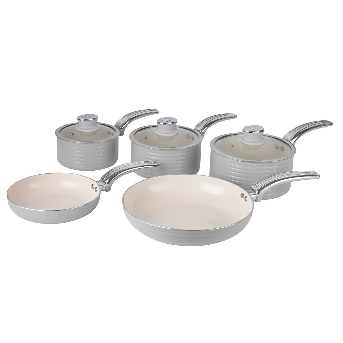 5-Piece Retro Pan Set in Grey grey, SWAN