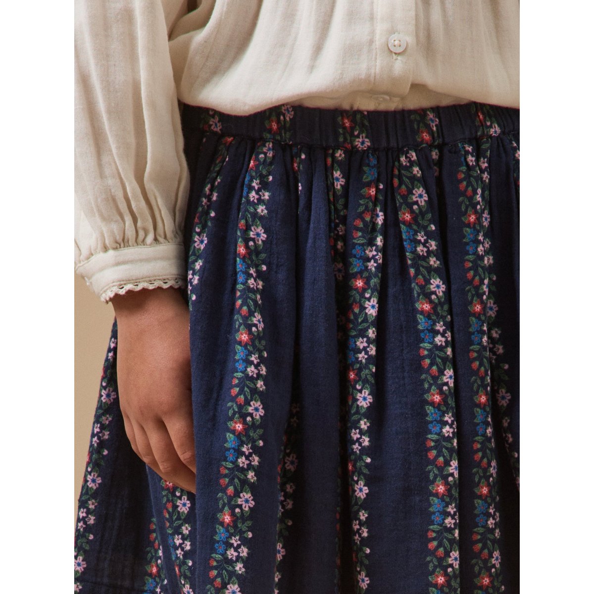 Jupe gaze de coton imprimé romy, CYRILLUS