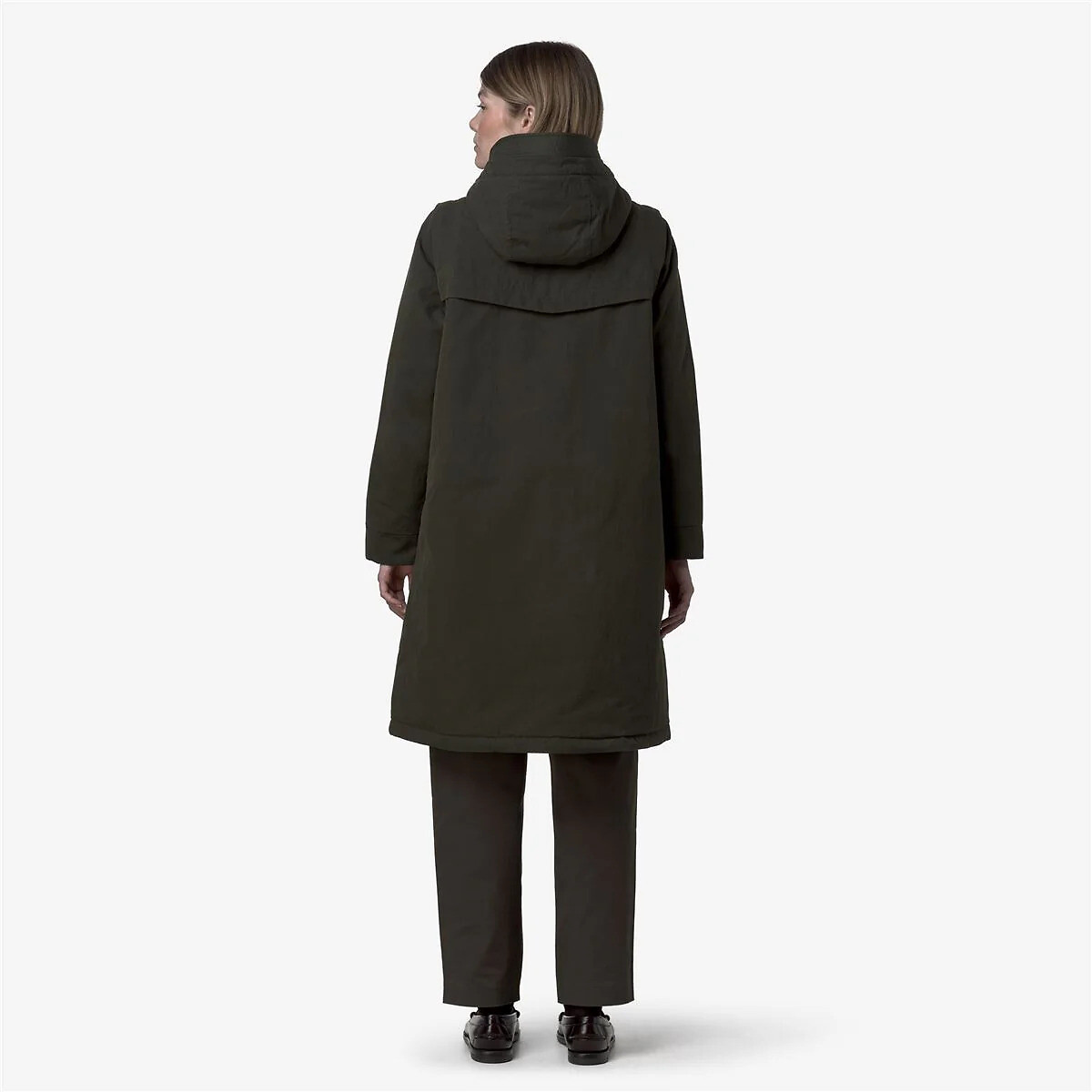 Brunil Cotton Feel Long Hooded Parka khaki, K-WAY