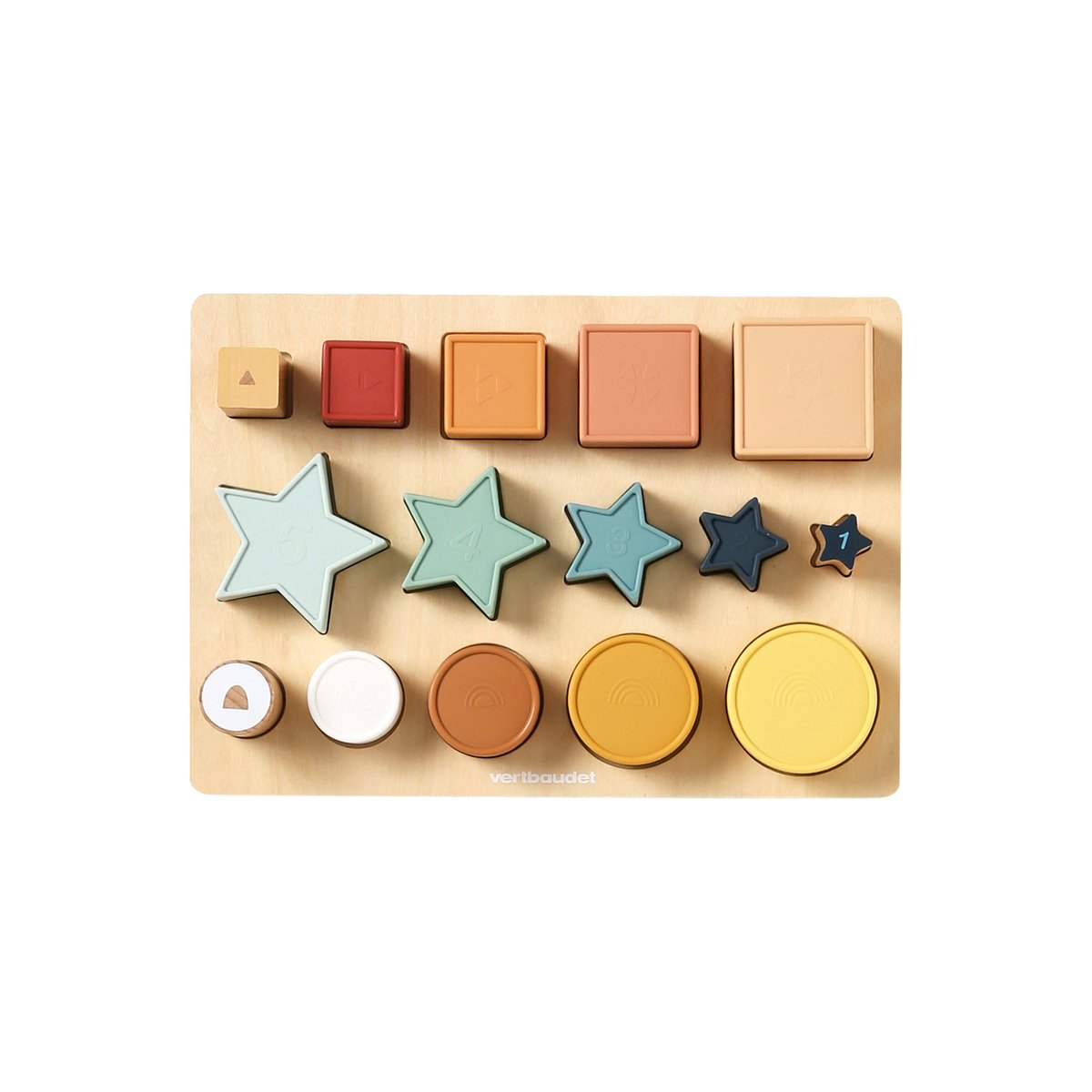 Planche des formes en silicone et bois FSC® blanc, VERTBAUDET
