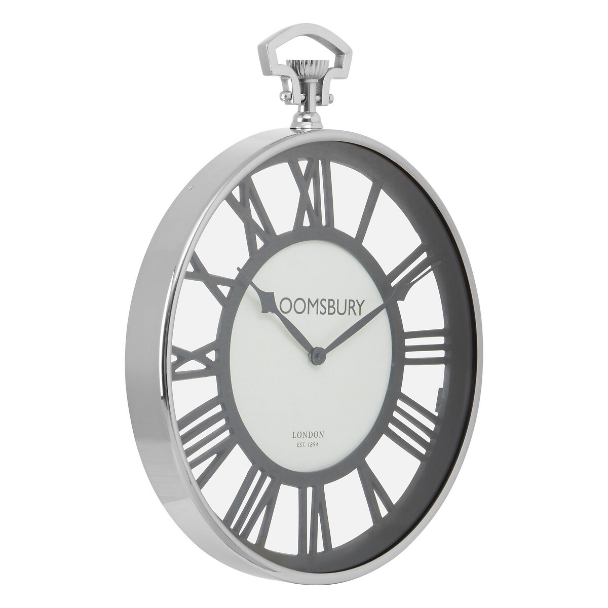 40cm Black Nickel Pocket Style Wall Clock black, FIFTY FIVE SOUTH