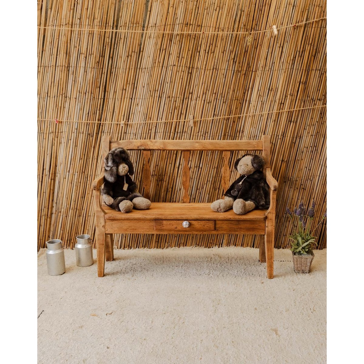 Banc en bois Antoine N°522 - Bon état bois clair, DEBONGOUT