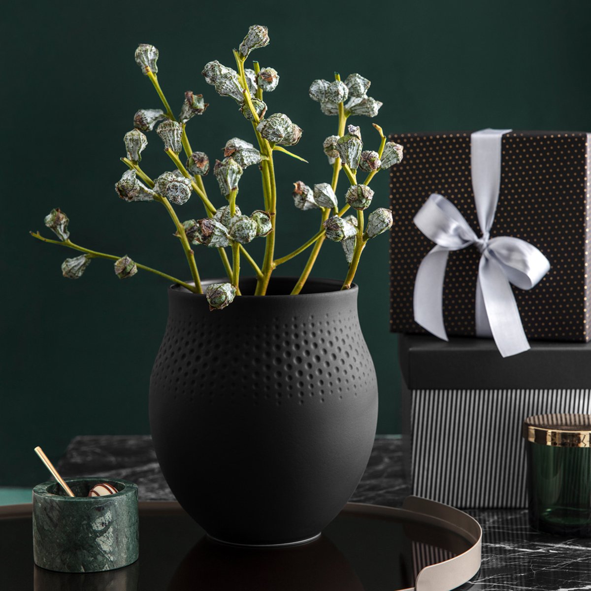 Vase Perle Grand MANUFACTURE noir, VILLEROY & BOCH
