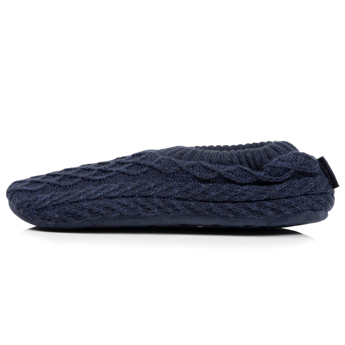 Chaussettes d'intérieur maille torsadée, picots antidérapants bleu, ISOTONER