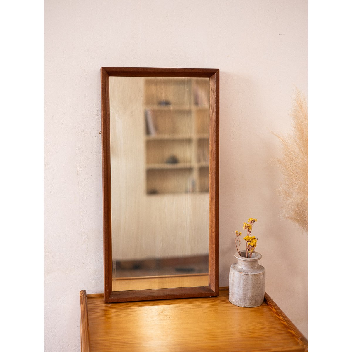 Grand miroir en bois Igor N°1153 - Bon état bois foncé, DEBONGOUT