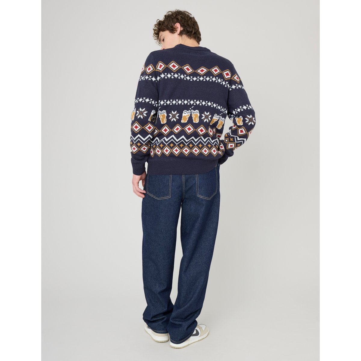 Pull jacquard noël bleu foncé, BZB
