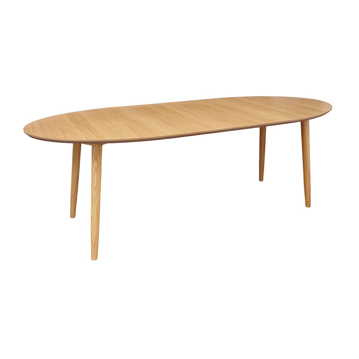 Table repas 140-220 cm placage chêne avec 2 allonges naturel clair, ZAGO