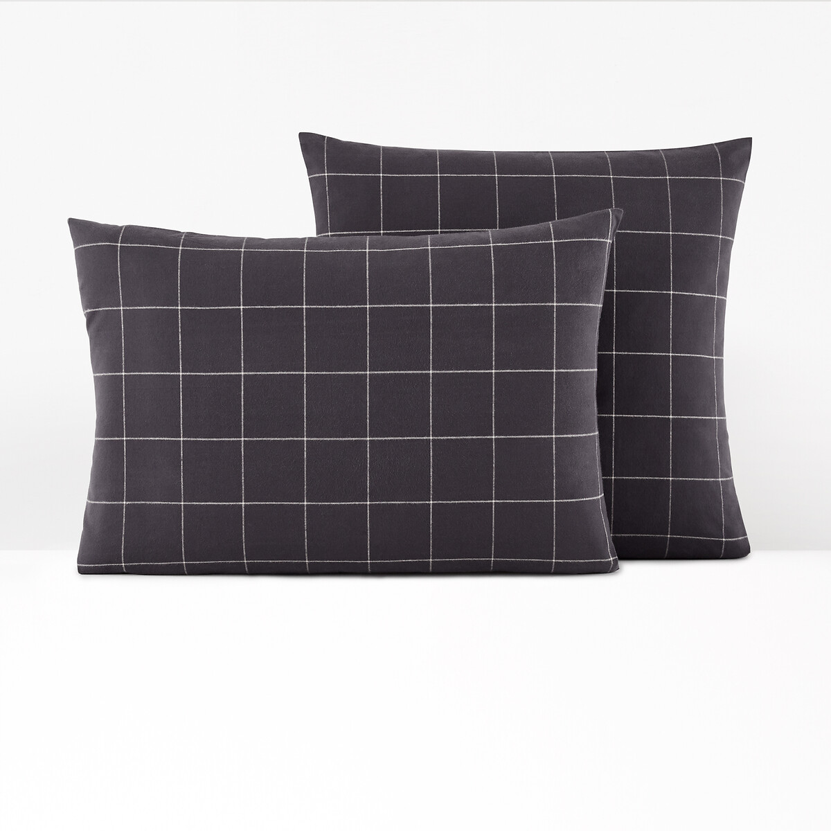 Taie d'oreiller flanelle, Charlie bleu ardoise, LA REDOUTE INTERIEURS