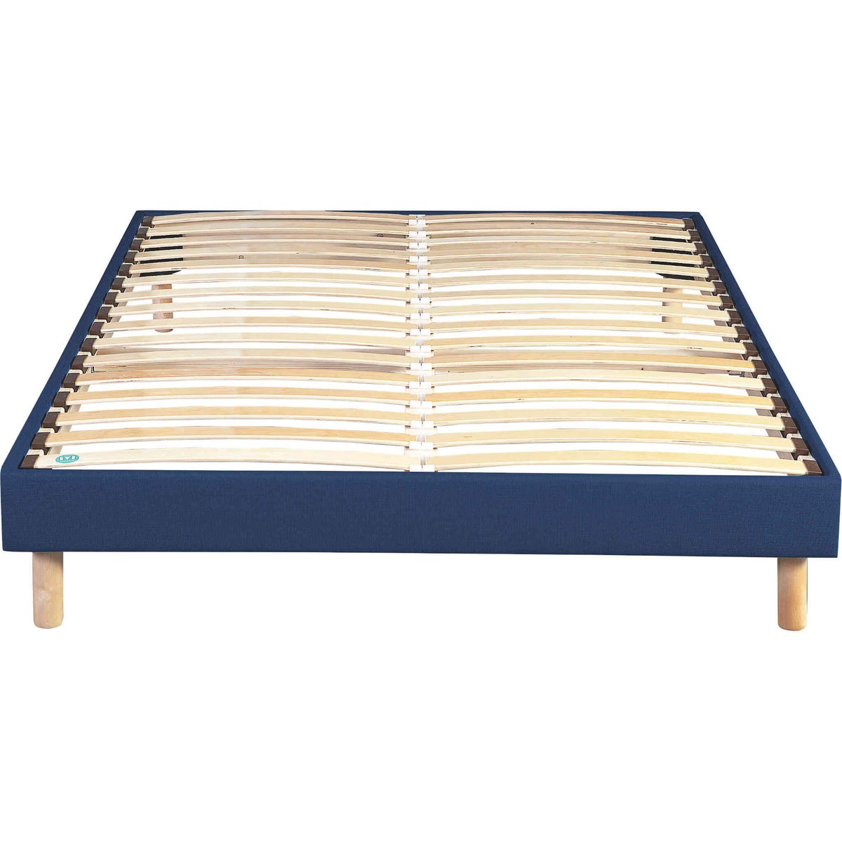 Sommier déco en kit à lattes tapissier bleu, MERINOS