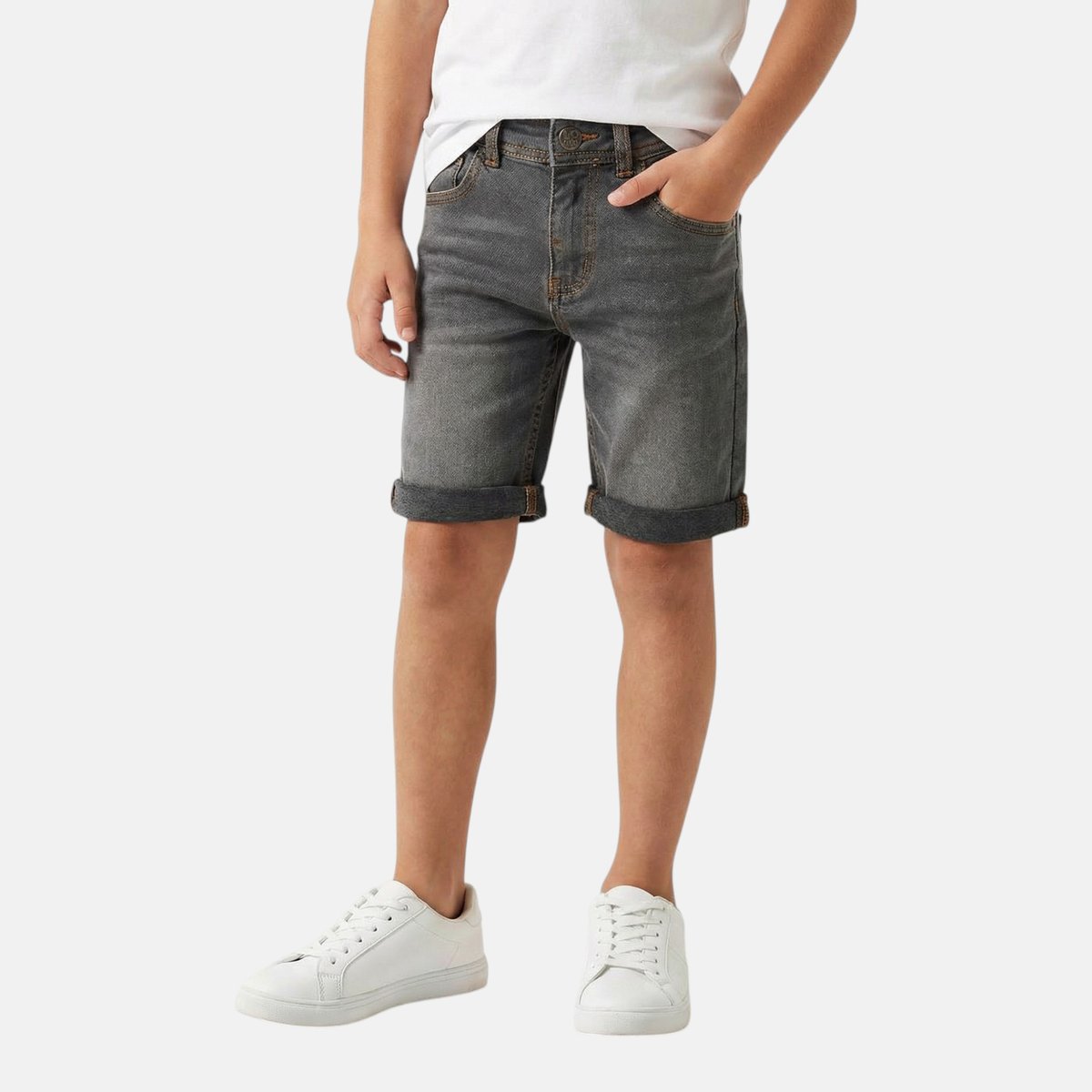 Bermuda en jean délavé, coupe droite ROADTRIP gris délavé, LEE COOPER
