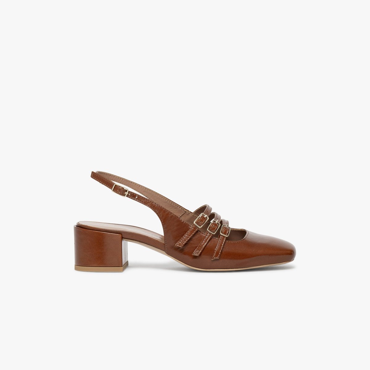 Escarpin en cuir DEMI camel, BOCAGE