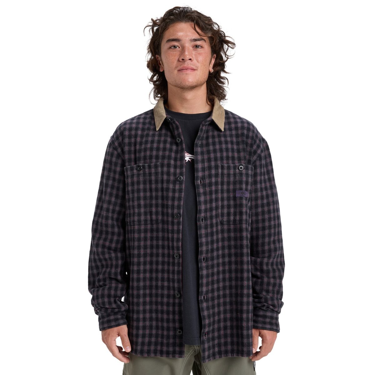 Chemise manches longues MERCURY SANDSTROKES noir sand strokes black, QUIKSILVER