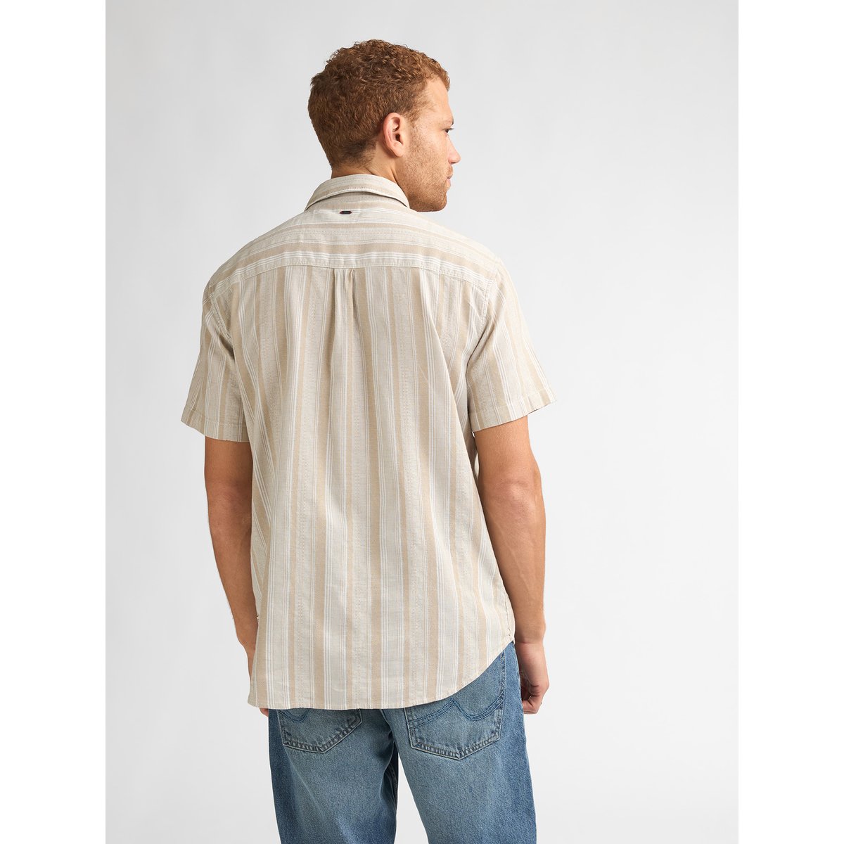Chemise rayée à manches courtes ranger orange light tan, PETROL INDUSTRIES
