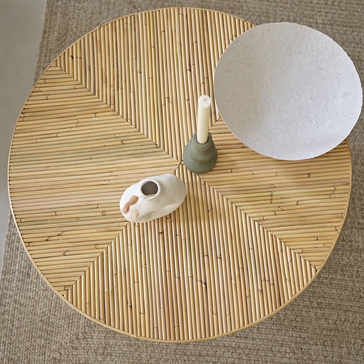 Table basse en canne de rotin 80 cm ALMA naturel, BERAH GETAH