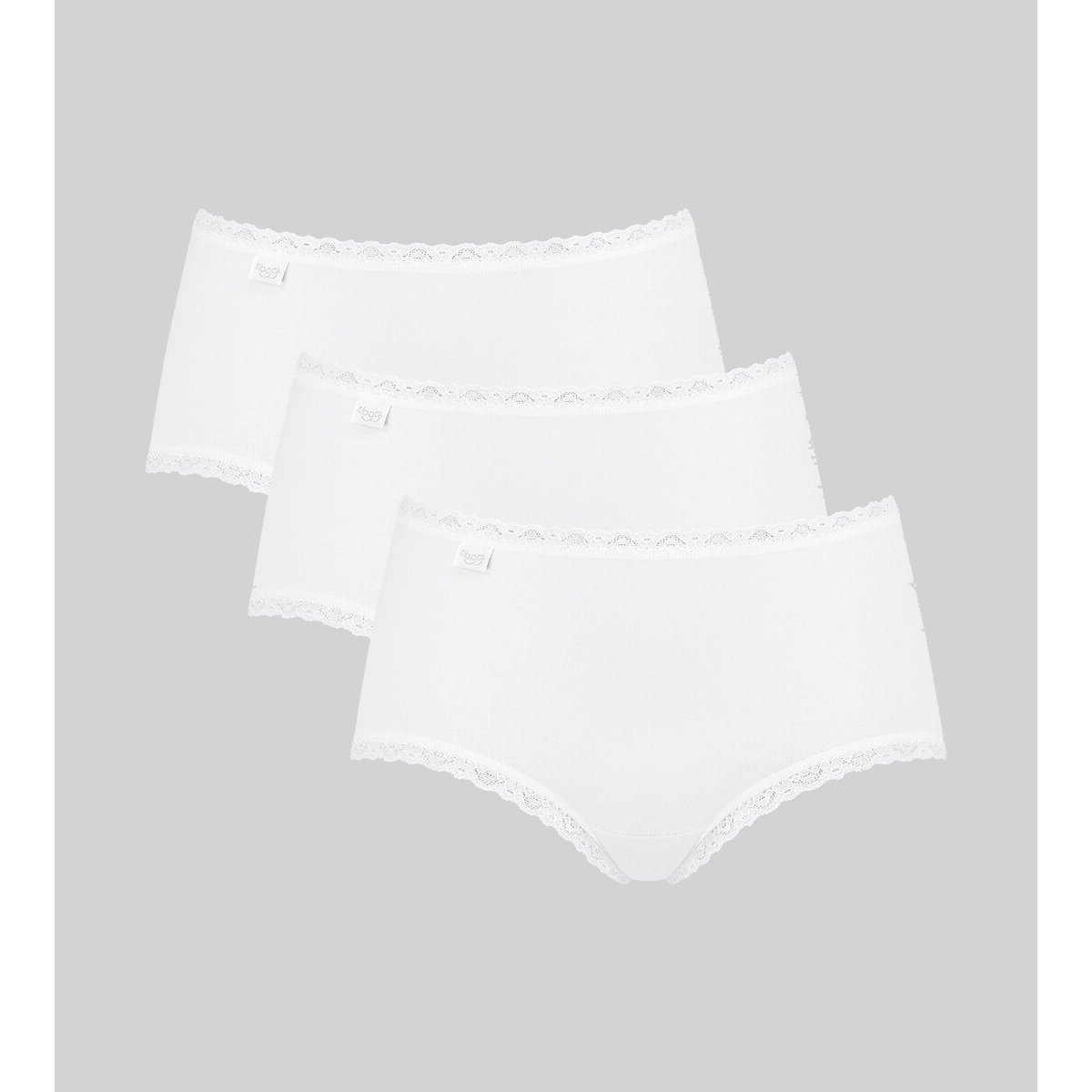 Set van 3 midi slips 24/7 Cotton Lace wit, SLOGGI