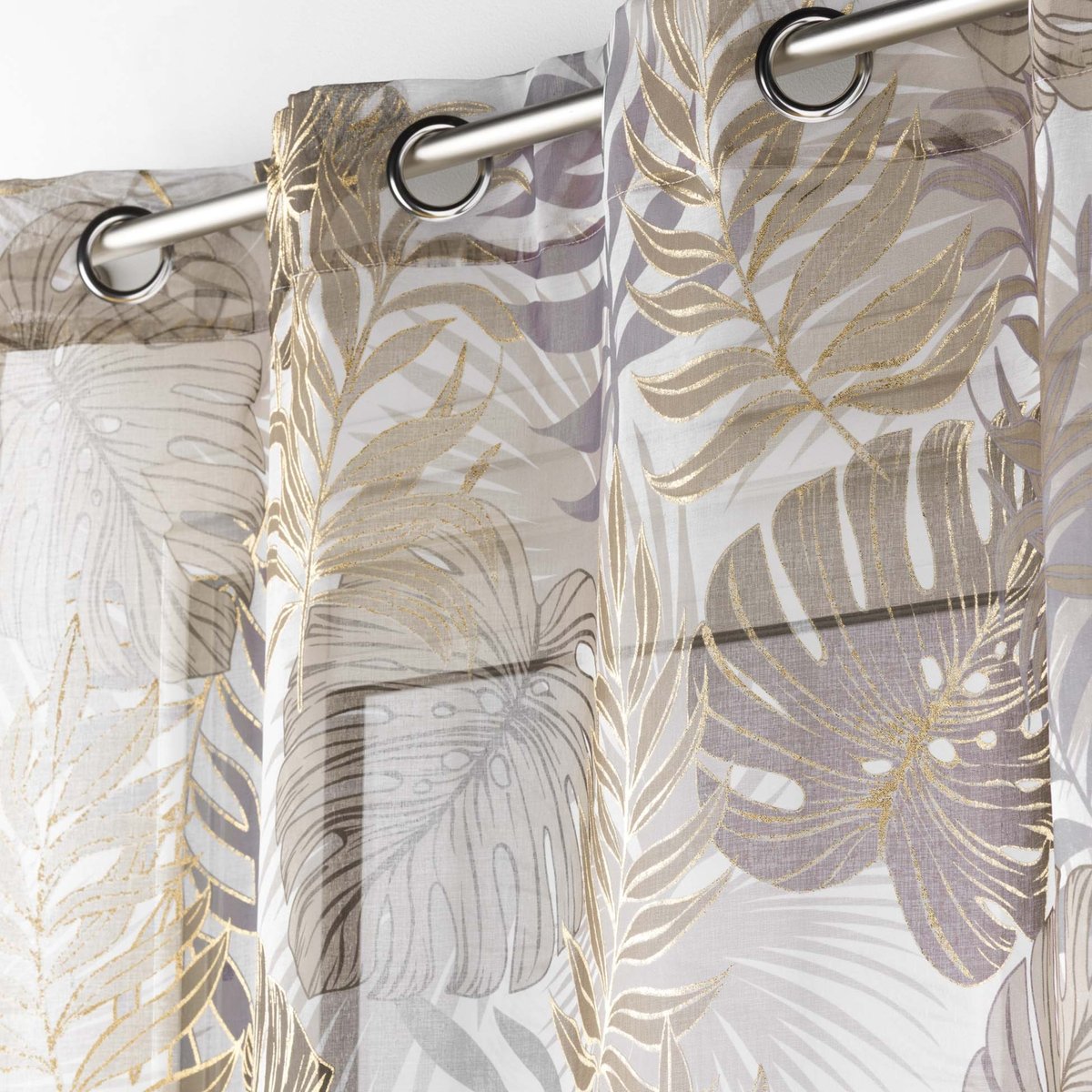 Voilage sablé au style nature dorée taupe, DOUCEUR D'INTÉRIEUR