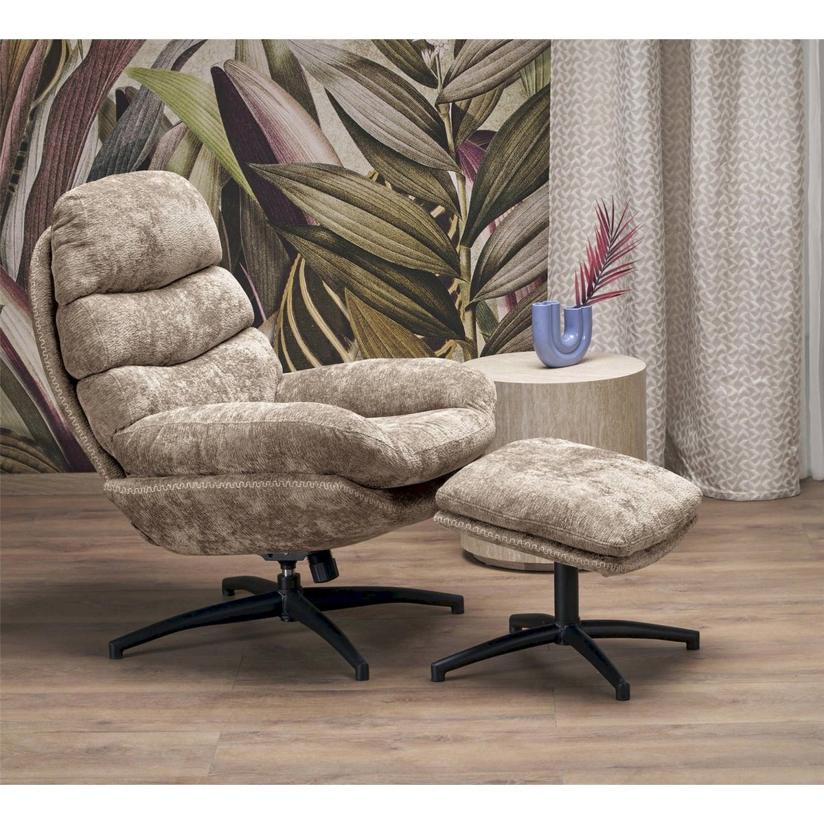 Fauteuil à bascule RIKELY beige chiné, RECOLLECTION