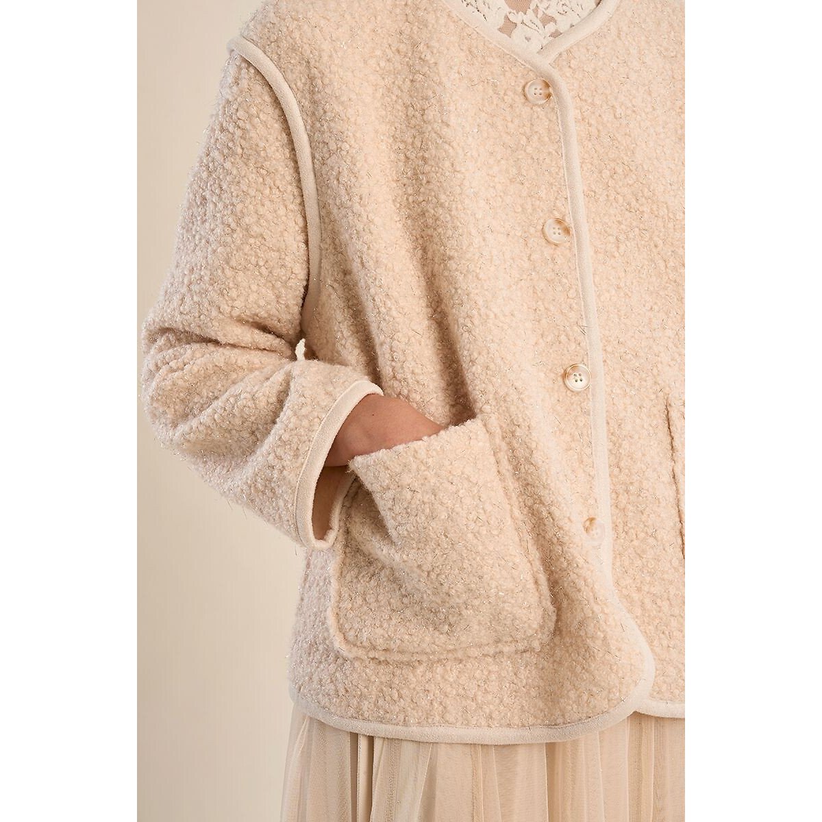 Veste en sherpa ecru, MOLLY BRACKEN
